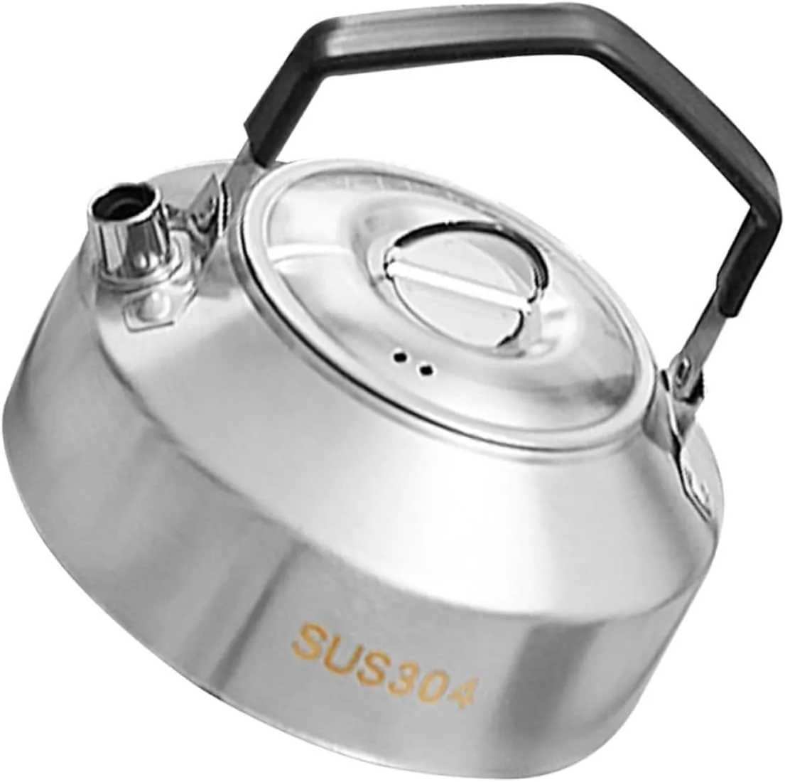 Stainless Steel Camping Tea Kettle Portable Outdoor Water Pot Whistle Compact for Hiking Fishing and Camping