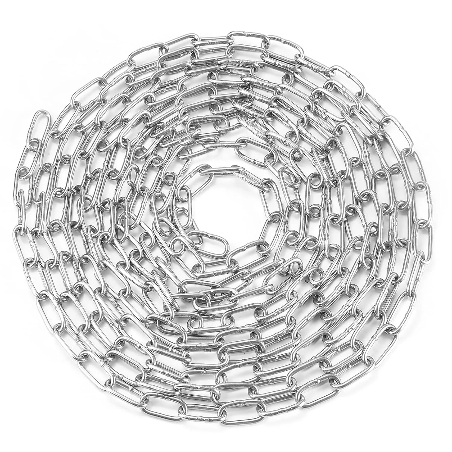 Stainless Steel Chain, 1/8 in × 32.8 Ft Small Strong Chain Link Chain, Light Duty Chainlink Utility Metal Decorative Chain Camping Pet Dog Chain Hanging Chain for Bird Feeder Planters Signs