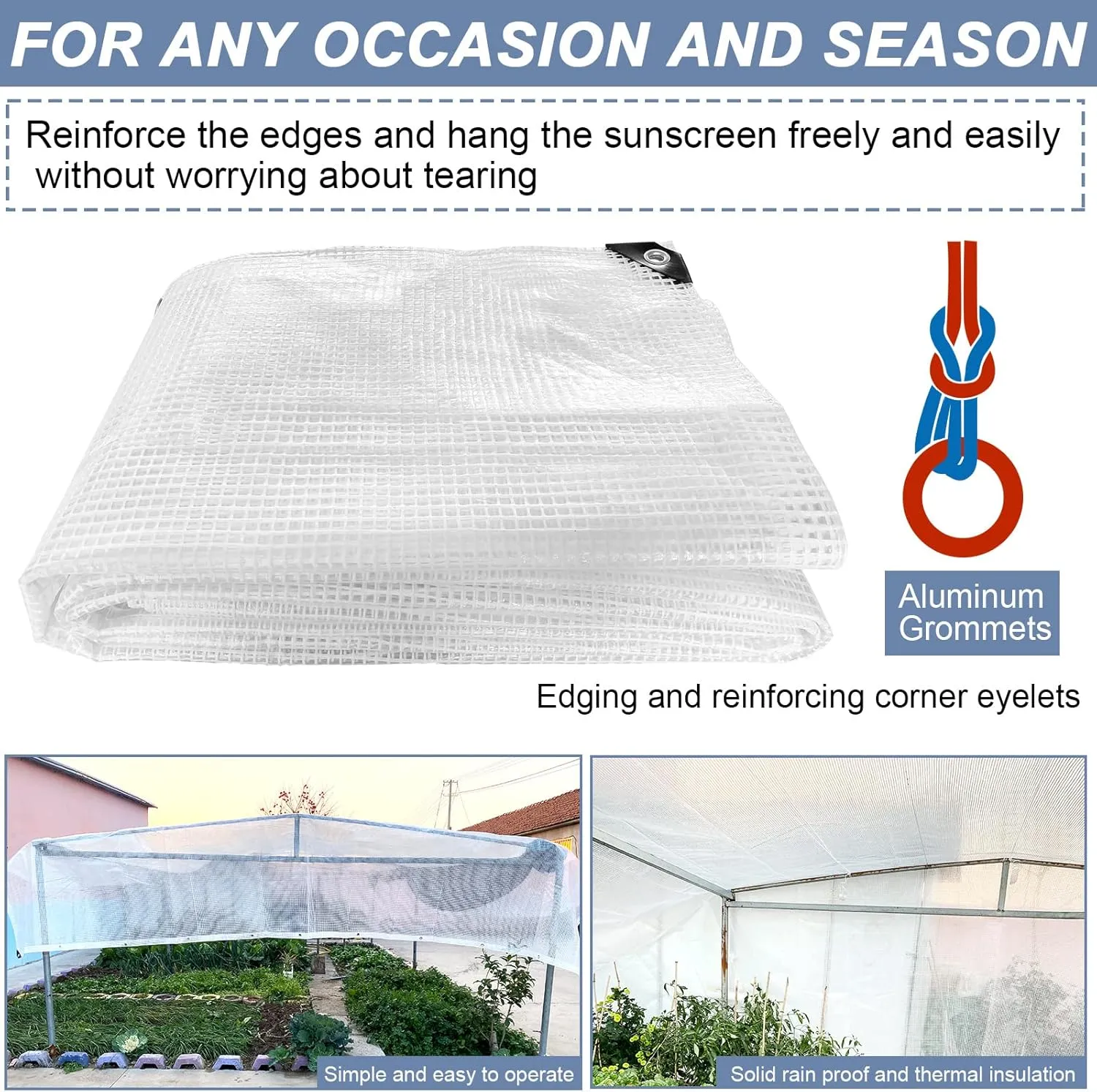 STARPYNG-10 Mil Clear/White 12X20 Feet Tarp-Heavy Duty Clear Mesh Tarp-Waterproof Tarp, UV Resistance,Greenhouse, Canopy, Tent, Yard and Outdoor Activities