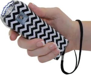 Streetwise Ladies Choice 21,000,000 Stun Gun for Women Self Defense - Personal Defense Equipment with Loud Alarm and Flashlight - Rechargeable with Holster and Safety Switch - Black/White Stripes