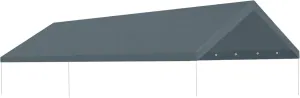 Strong Camel Carport Replacement Canopy Cover 10' x 20' PE Fabric for Tent Car Garage Shelter Top Tarp Cover with Ball Bungees Grey Color (Only Top Cover, Frame is not Included)