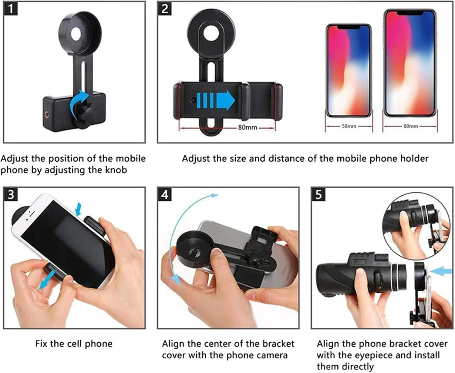 Stscope 360 Monocular Set, Telescope High Power for Adults Long Range with Phone Adapter & Tripod, for Bird Watching Camping Travelling Concert (80 * 100,Green)