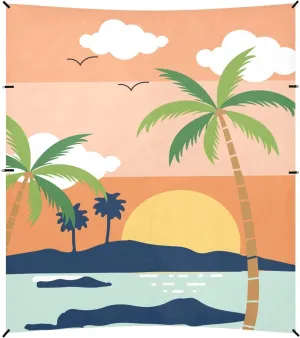 Summer Sunset Beautiful Beach Tent Camping Sun Shelters Portable Outdoor Canopy Sun Shade for Camping Trips Fishing Backyard Fun or Picnics Easy Setup with Carrying Bag
