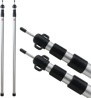Sunnyglade 2 Pcs Adjustable Tarp Poles, Silver , Telescoping Aluminum Rods Portable Awning Poles for Camping,Backpacking,Hiking(Set of 2)