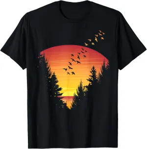 Sunset Forest Nature Pine Tree Camping Summer Outdoor Travel T-Shirt