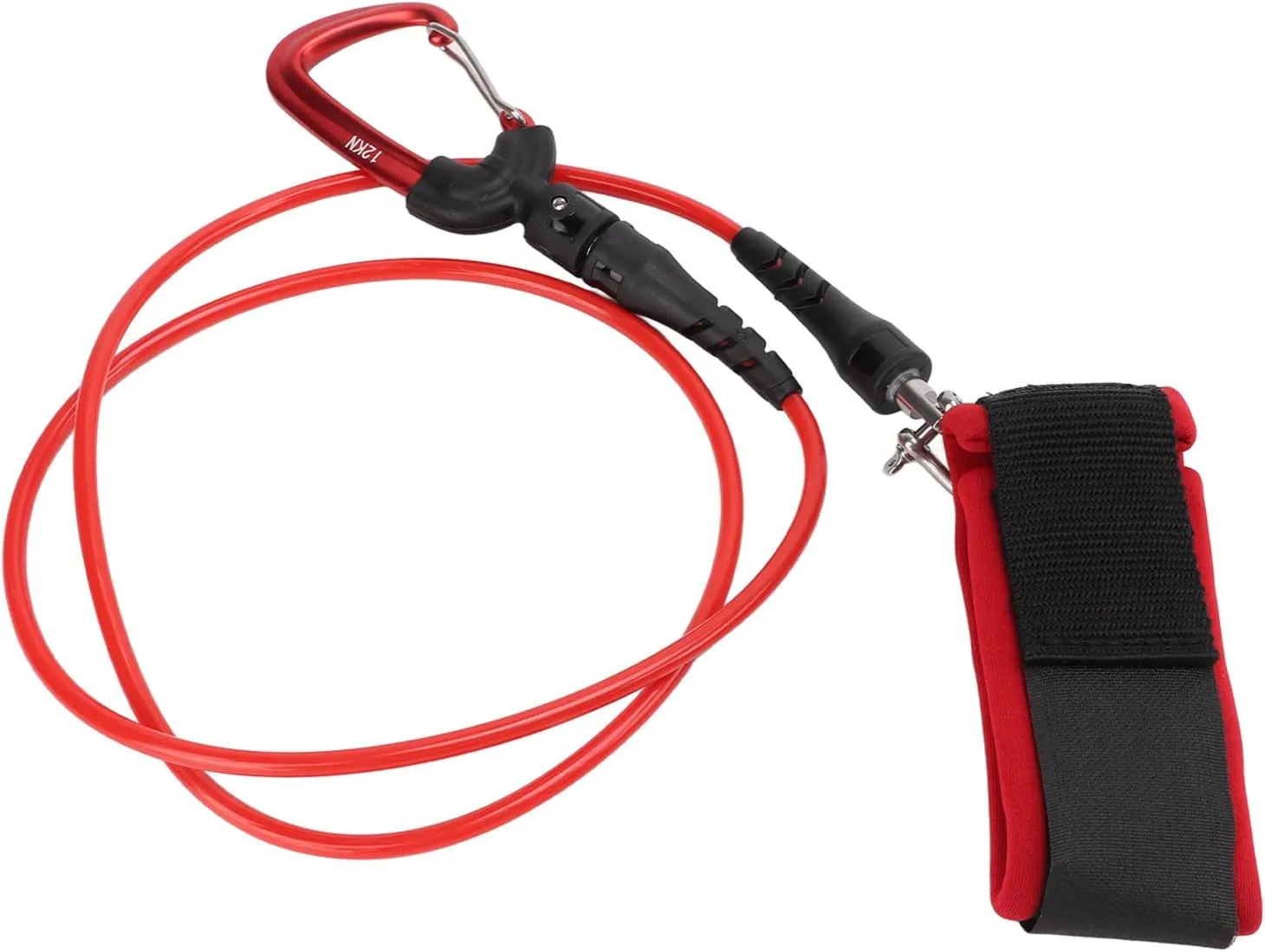 Surfboard Leash,Straight Surf Board Leashes Safety Cable with Carabiner for Freediving