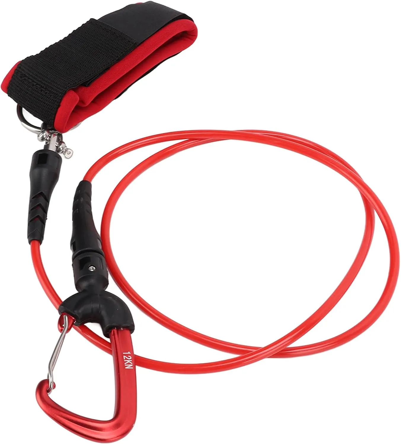 Surfboard Leash,Straight Surf Board Leashes Safety Cable with Carabiner for Freediving