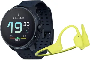 SUUNTO Race Stainless Steel GPS Sports Watch Midnight, Sonic Bone Conduction Headphone Lime