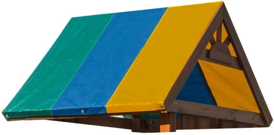 Swing Set Replacement Tarp Swingset Shade Canopy Collapsible Colorful Waterproof Gardening Sunshade Awning Swing Tarpaulin Roof 132X228CM