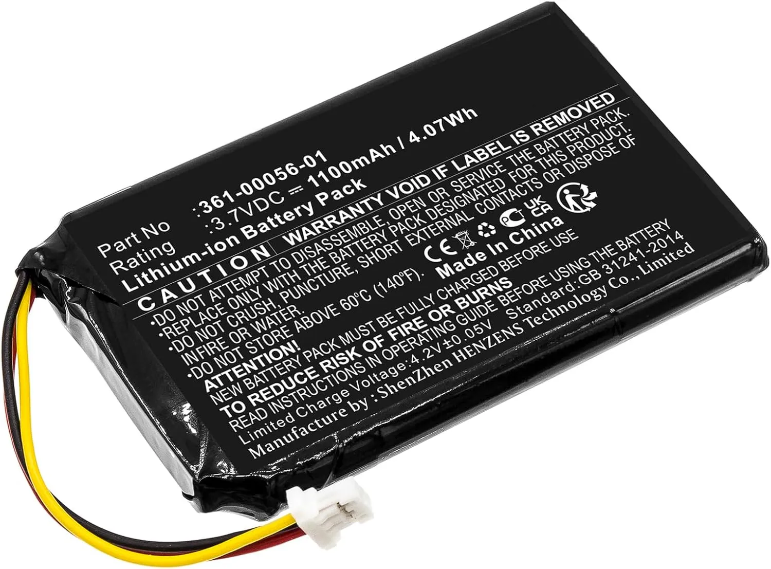 Synergy Digital GPS Battery, Compatible with Garmin 361-00056-01 GPS Battery (Li-ion, 3.7V, 1100mAh)