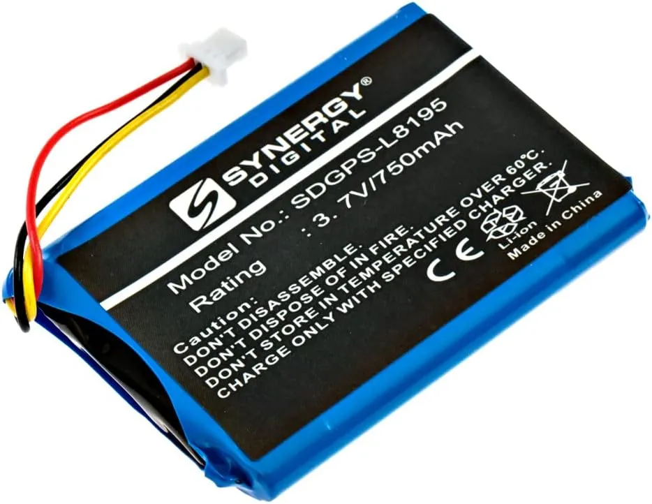 Synergy Digital GPS Battery, Compatible with Garmin DriveSmart 65 GPS, (Li-ion, 3.7V, 750mAh) Ultra High Capacity, Replacement for Garmin 361-00056-08 Battery