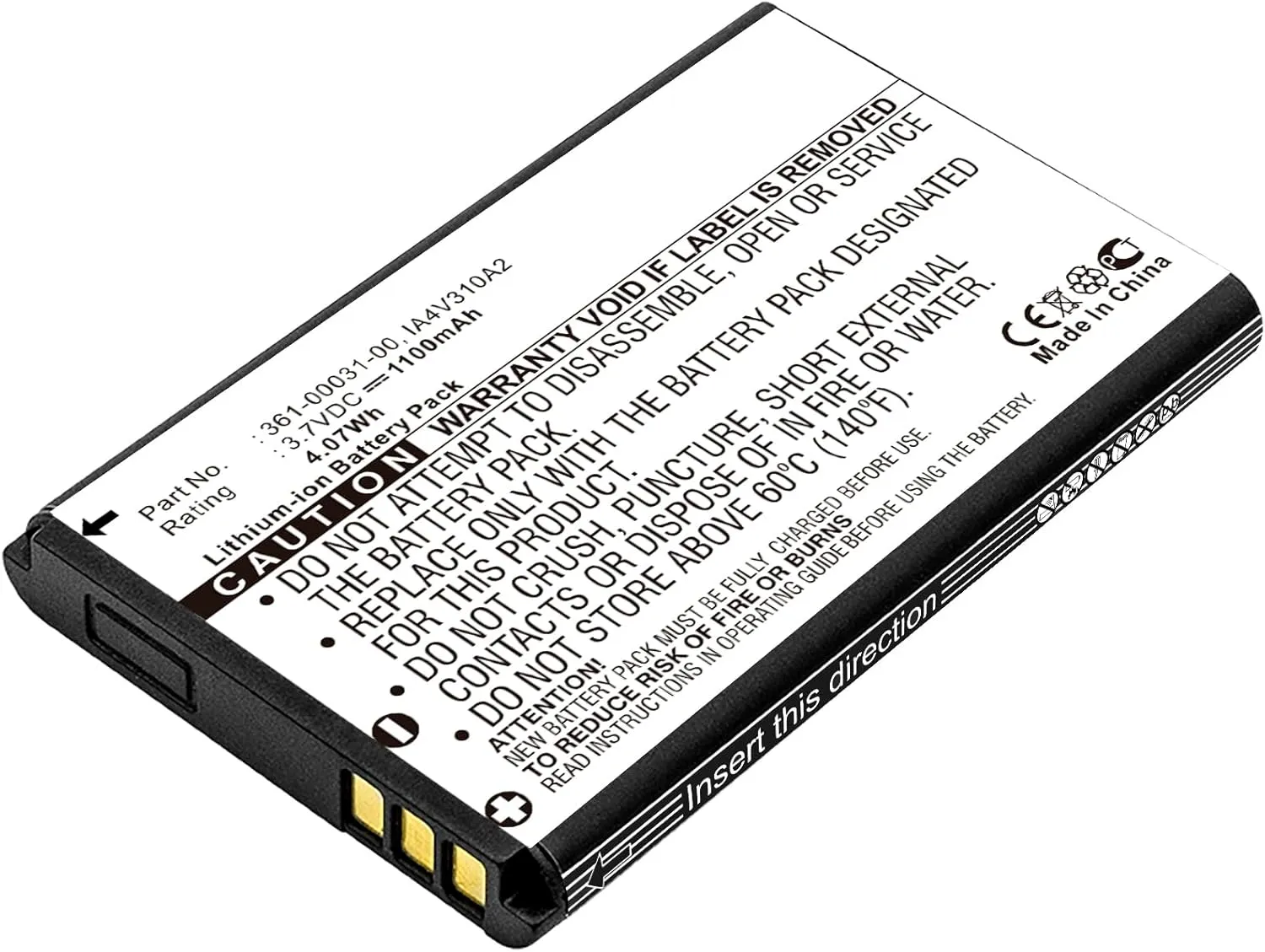 Synergy Digital GPS Battery, Compatible with Garmin GLO GPS, (Li-ion, 3.7V, 1100mAh) Ultra High Capacity, Replacement for Garmin 361-00030-00 Battery