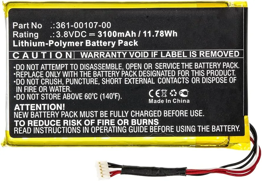 Synergy Digital GPS Battery, Compatible with Garmin GPSMAP 66i GPS, (Li-Pol, 3.8V, 3100mAh) Ultra High Capacity, Replacement for Garmin 361-00107-00 Battery