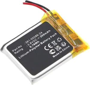 Synergy Digital Smartwatch Battery, Compatible with Garmin Instinct Solar GPS Smartwatch, (Li-Pol, 3.8V, 200mAh) Ultra High Capacity, Replacement for Garmin 361-00086-24 Battery