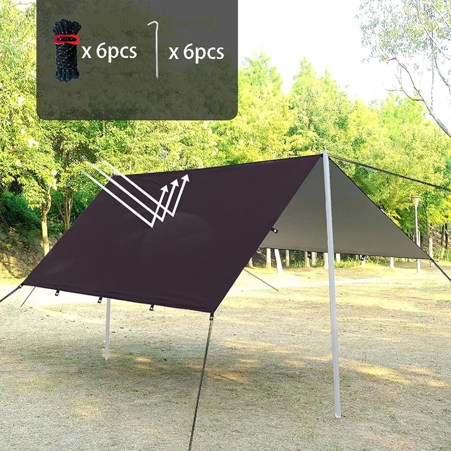 Tarp for Camping - Portable Shelter Cover - Weatherproof Lightweight Tent Tarp for Backpacking, Survival, Picnic, Climbing, Travel