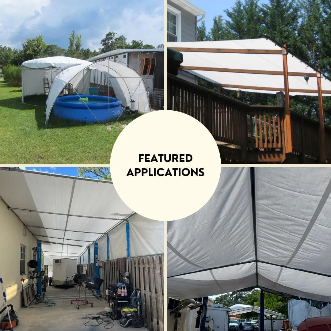 TARP SUPPLY Inc.12'x12' White Poly Tarp–8 Mil Waterproof,UV-Resistant Tarpaulin with Aluminum Grommets Reinforced Edges for Party Tents,Roofs,Boats,RVs,Furniture,Farm & Outdoor Use