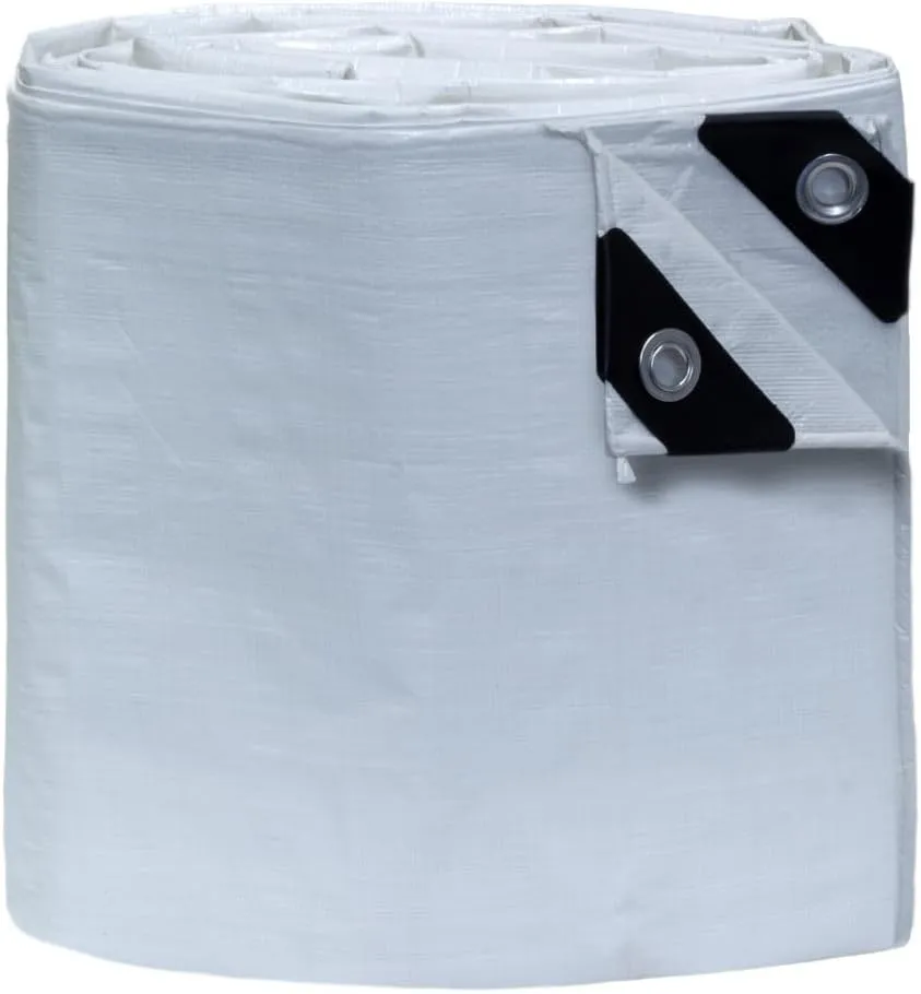 TARP SUPPLY Inc.12'x12' White Poly Tarp–8 Mil Waterproof,UV-Resistant Tarpaulin with Aluminum Grommets Reinforced Edges for Party Tents,Roofs,Boats,RVs,Furniture,Farm & Outdoor Use