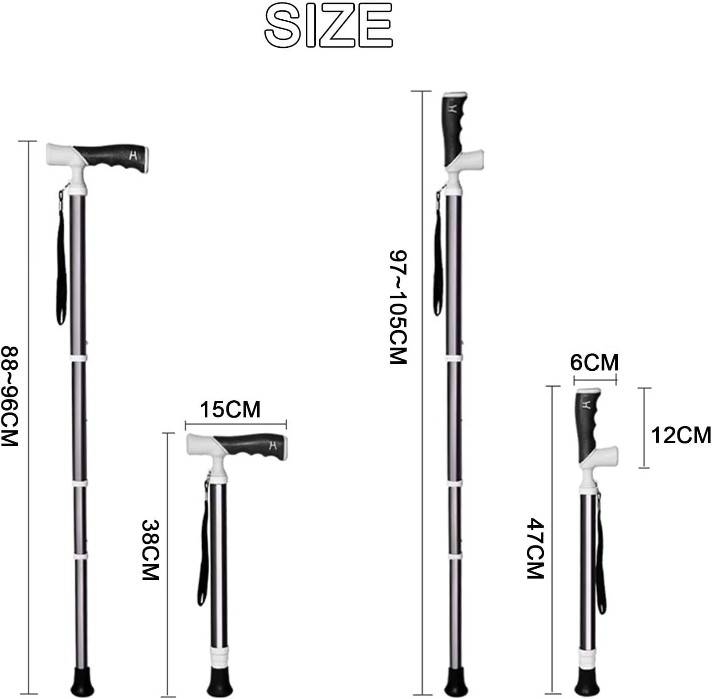 Telescopic Blind Cane T-Shaped Folding Cane Walking Aid for The Blind and Elderly Trekking Stick That Can Be Put in a School Bag