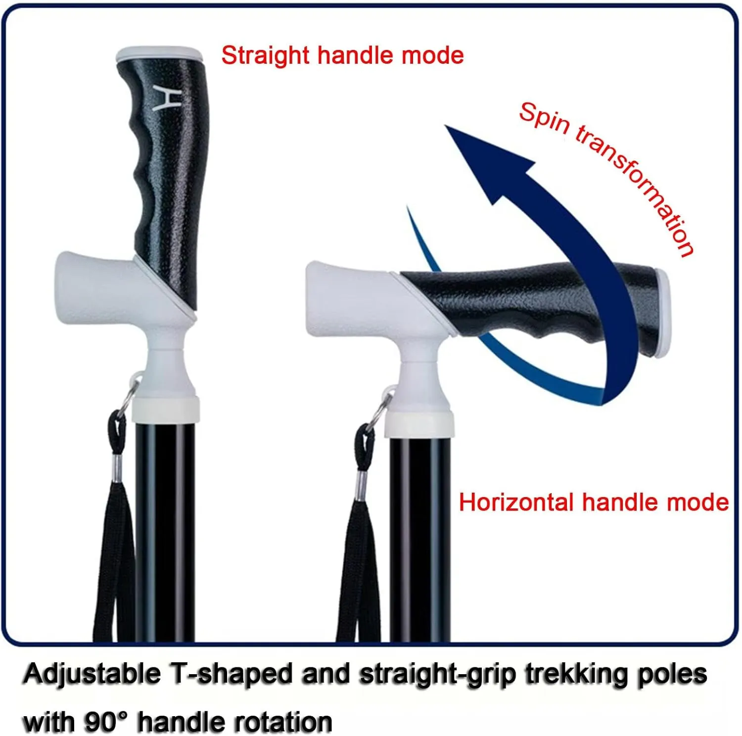 Telescopic Blind Cane T-Shaped Folding Cane Walking Aid for The Blind and Elderly Trekking Stick That Can Be Put in a School Bag