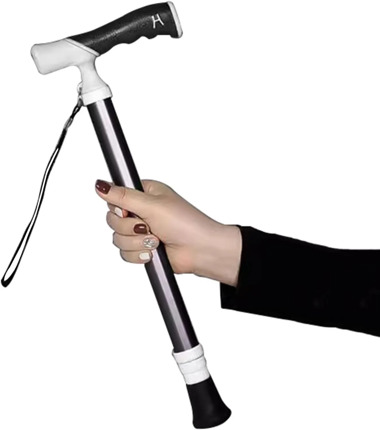 Telescopic Blind Cane T-Shaped Folding Cane Walking Aid for The Blind and Elderly Trekking Stick That Can Be Put in a School Bag