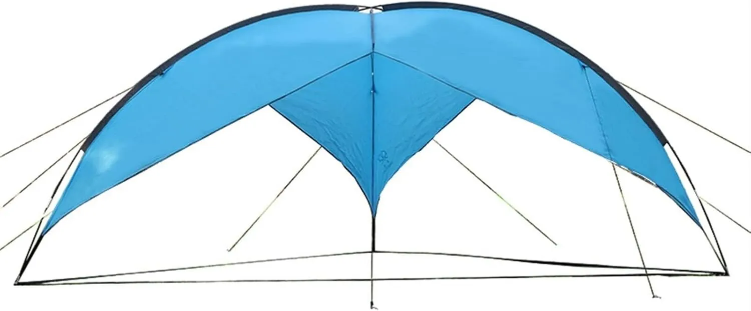 Tent Tarp Outdoor Camping Waterproof Triangle Awning 366x214cm with Wind Ropes and Ground Nails for Beach & Travel