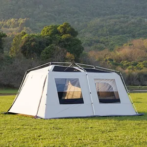 Tents Layer Double Camping Tent 12 Person, Family Cabin Tents, 2 Rooms, Straight Wall, 3 Doors and 3 Window with Mesh, , Big Tent for Outdoor, Picnic, Friends Gathering ( Color : No Exterior Tent , Si