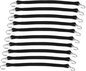 The ROP Shop | (Pack of 10) 21" Black Rubber Tarp Strap for UV Ozone Resistant Tie