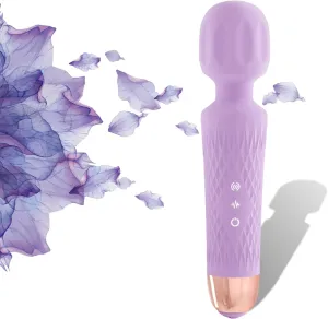The Upgraded 3-in-1 Personal Massager - 3 hrs Powerful Vibration, Quiet & Waterproof - 20 Speeds 8 Patterns Cordless Massagers Handheld, Travel Friendly (Purple)