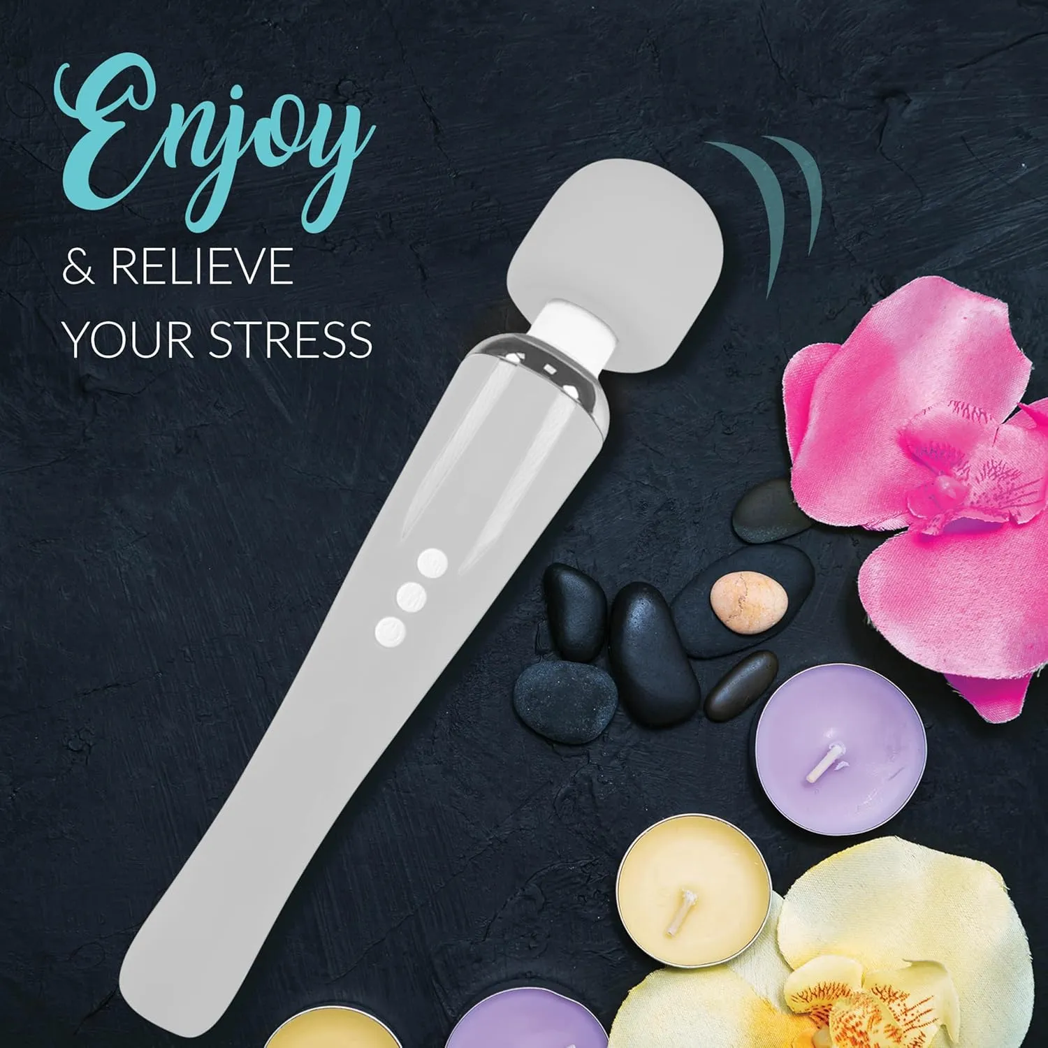 Therapeutic Cordless Massager - Powerful Massage Tool Handheld 8 Speeds 20 Patterns - Rechargeable Hand Massagers for Sore Muscles - Hand Held Massage Tool for Neck & Back