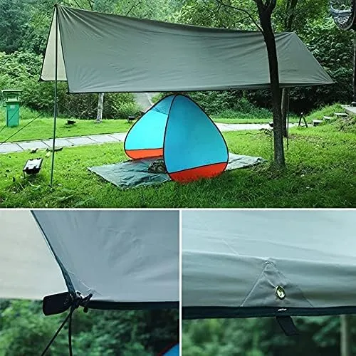 Thickening Awning Tarp Tent Shade Waterproof Sun Shelter Garden Canopy Sunshade Outdoor Camping Hammock with Pegs Ropes 3x4 3x5m (Color : E) (E One Size)