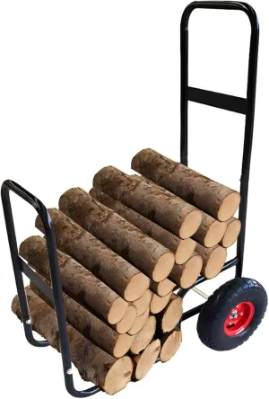 Thunderbay Firewood Cart w/Wheels 220 lbs Capacity Utility Log Rack Heavy Duty Steel Outdoor Indoor Wood Carrier