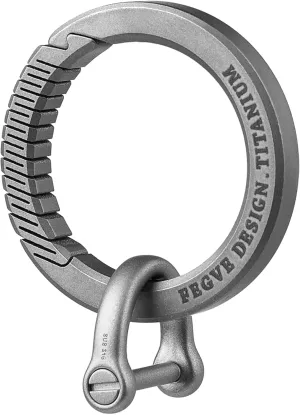 TISUR Titanium Round Carabiner Clip, Spring Hook Key Chain Ring, Small Keyring Carabiner with D-Ring for Car Keys