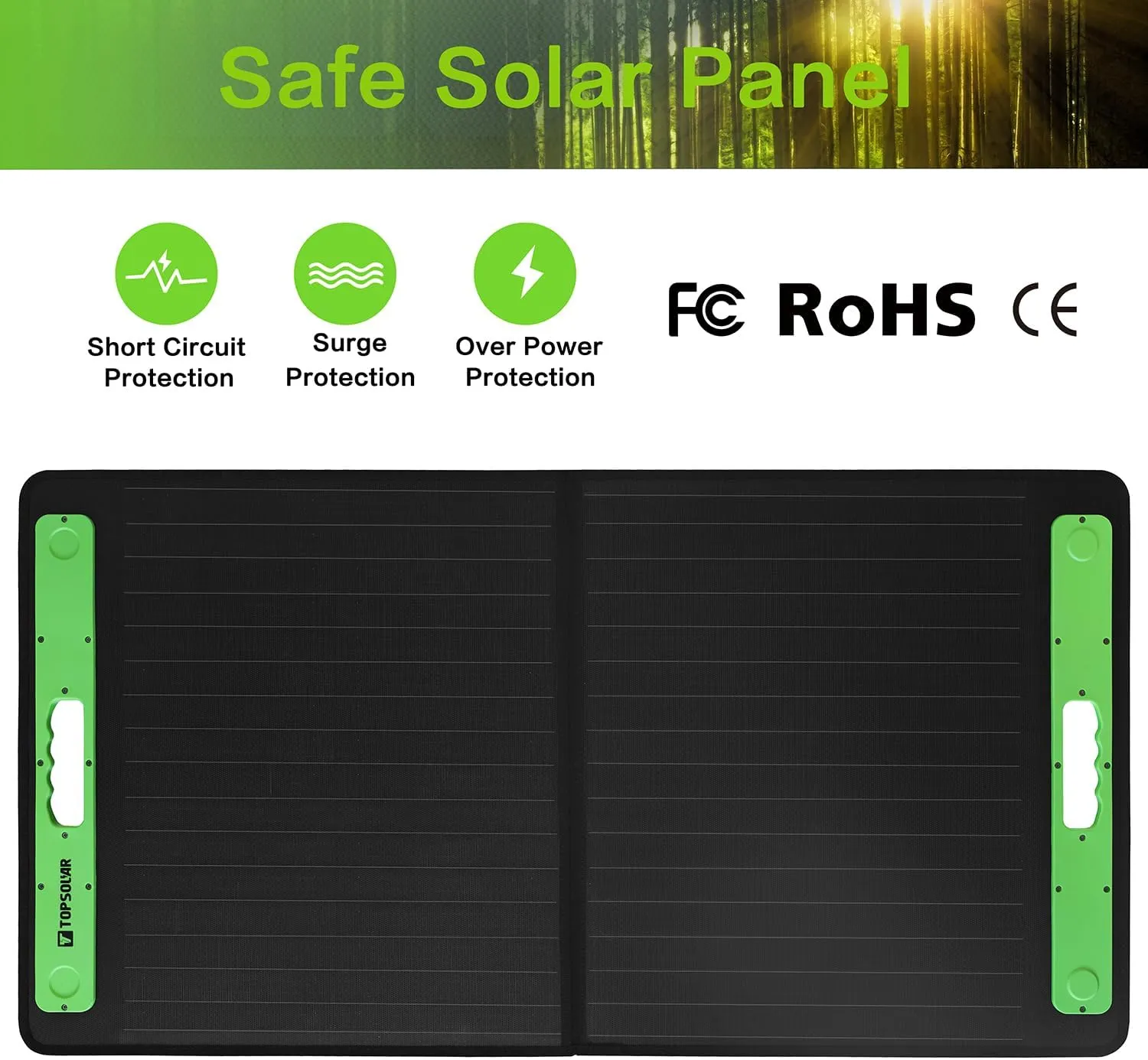 Topsolar 100W Foldable Portable Solar Panel Charger Kits for Portable Power Station Generator Cell Phones Camera Lamp 19V DC Output