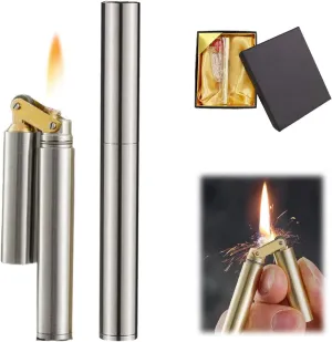 Torch Lighter Windproof Jet Lighter, Refillable Adjustable Cool Lighter for Candle Camping BBQ Kitchen, Men for Gift (Bronze)