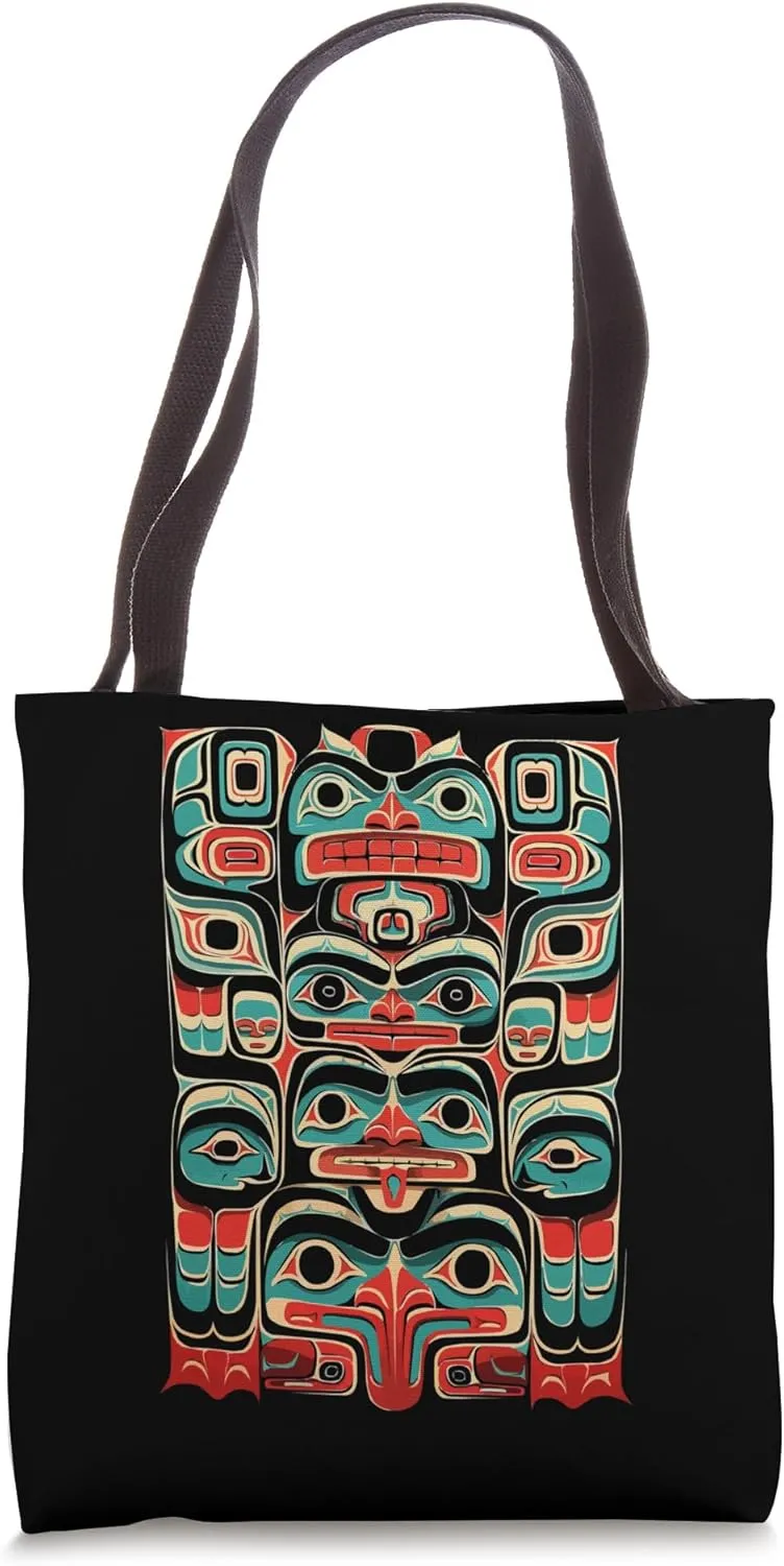 Totem Pole Indigenous People Native American Totem Tote Bag