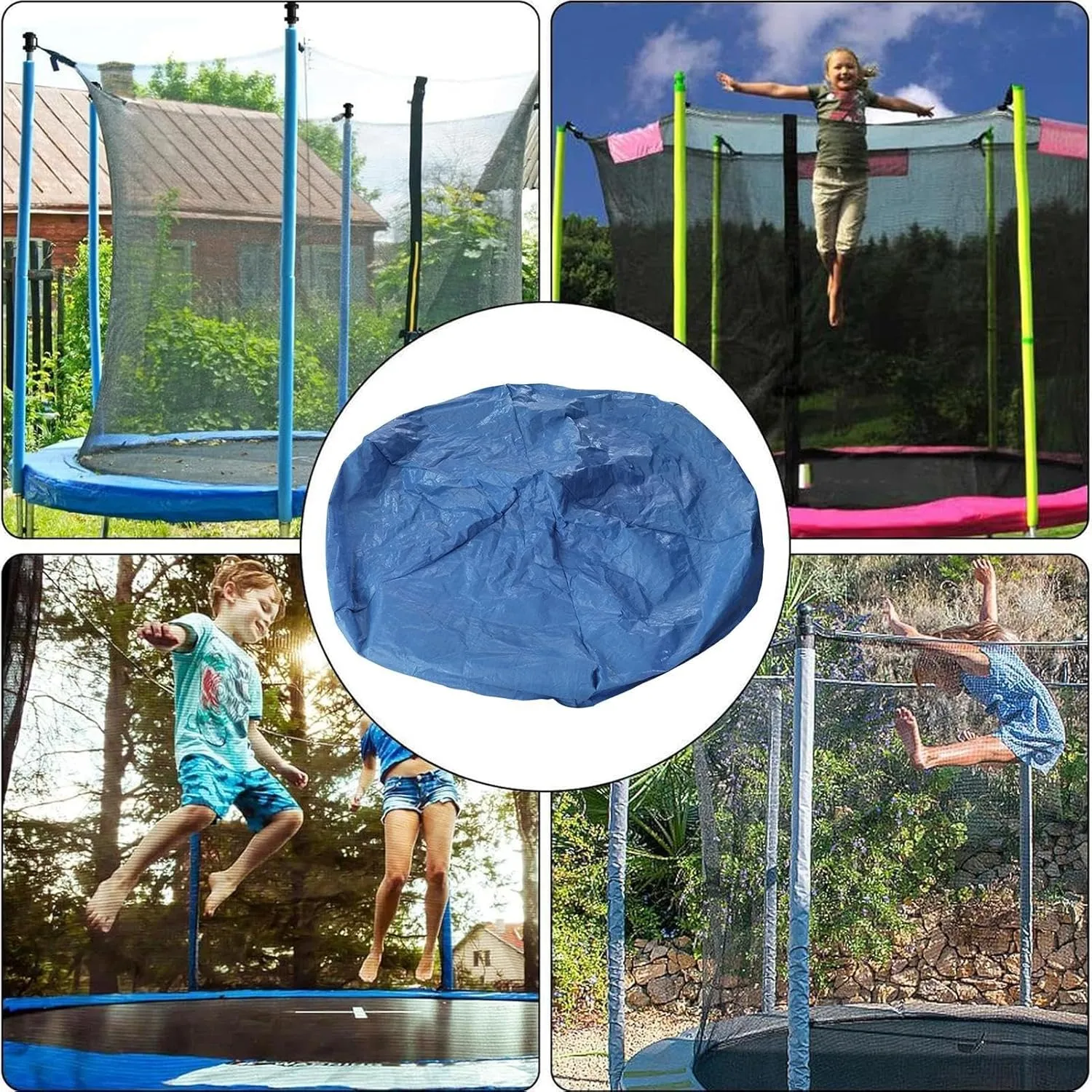 Trampoline Shade , Waterproof Oxford Trampoline Canopy, Foldable Dust-Proof Trampoline Tent , Anti-UV Trampoline Sunshade Tarp Accessories for Hot Summer