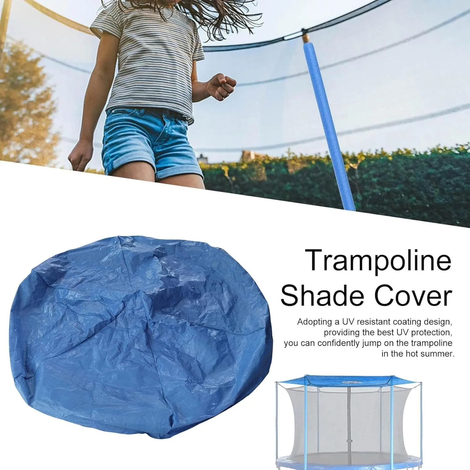Trampoline Shade , Waterproof Oxford Trampoline Canopy, Foldable Dust-Proof Trampoline Tent , Anti-UV Trampoline Sunshade Tarp Accessories for Hot Summer