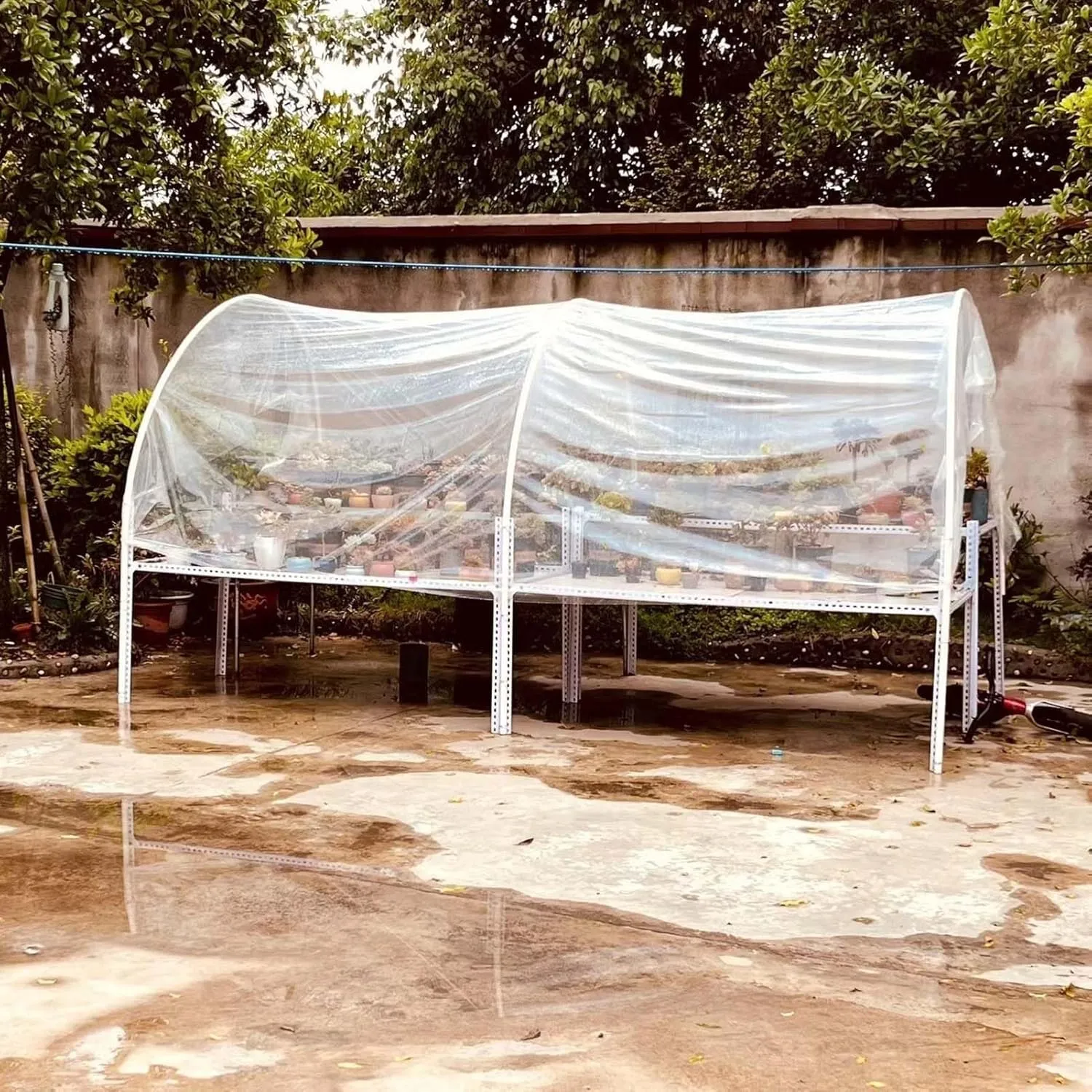 Transparent Waterproof Tarpaulin, Outdoor Clear Tarp Duty Heavy Tear Resistant, Transparent Tarpaulin for Covering Henhouse Porch Canopy Plant Camping Greenhouse, Cars, Patio and Pavilion(2m*8m)