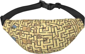 Treasure Maze Men'S And Women'S Waist Pack, Crossbody Bag With Adjustable Belt For Running, Traveling, Sports, Hiking