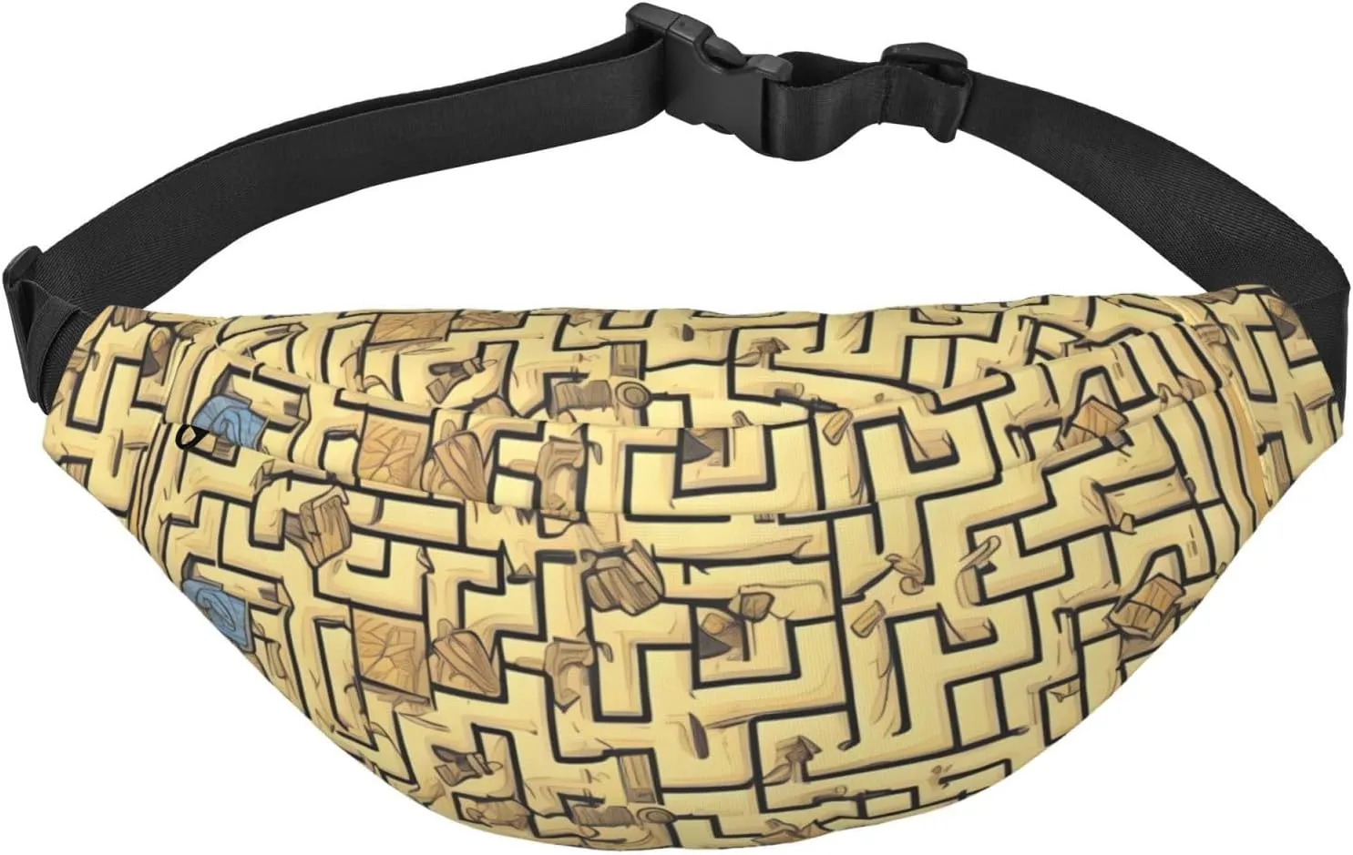 Treasure Maze Men'S And Women'S Waist Pack, Crossbody Bag With Adjustable Belt For Running, Traveling, Sports, Hiking