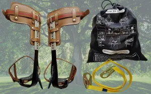 Tree Climbing Spike Set Pole Spurs Climber Adjustable with Pro Harness   Lanyard