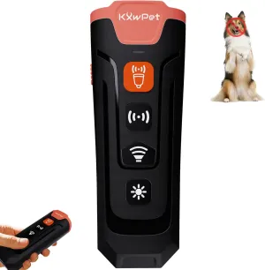 Ultrasonic Dog Bark Deterrent Device, 50 ft Range, LED Flashlight, 3 Heads, Correct Dogs Bad Behaviors Without Harm, Alternative to Dog Training Collars and Bark Collars