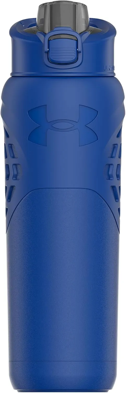 Under Armour 24Oz Stainless Steel Water Bottle, Insulated, Carabiner Easy Carry Hook, Leak Proof, Kids & Adults, All Sports, Gym