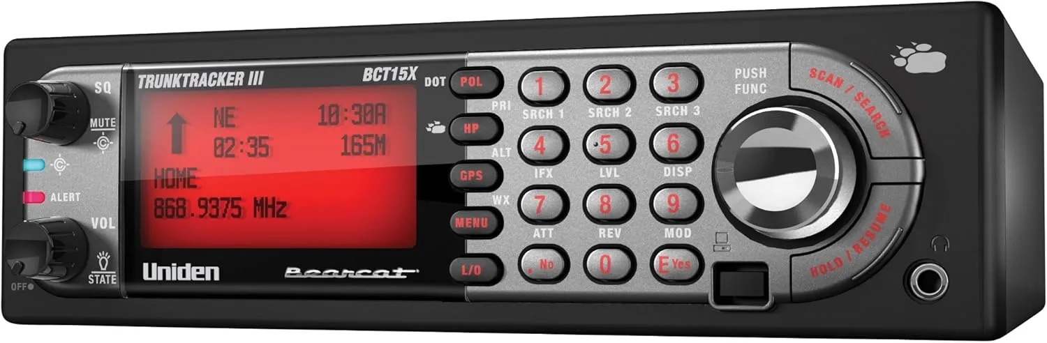 Uniden BearTracker Scanner (BCT15X) with 9,000 Channels, TrunkTracker III Technology, Base/Mobile Design, Close Call RF Capture Technology with Location-Based Scanning, - Black Color
