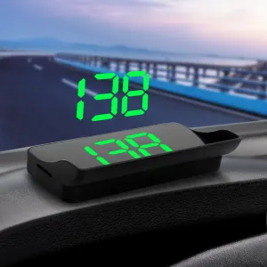 Universal Car HUD Head Up Display GPS Speedometer Digital Speed Display Windshield Projector MPH Project on Wind Glass for Auto Vehicle Motorcycle Tractor Glof Cart Truck Motorhome