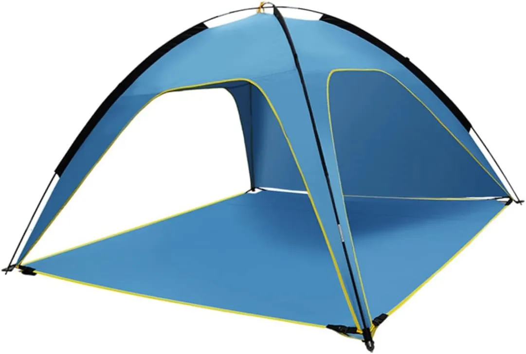 UPKOCH Family Size Camping Tent 3-Sided Ventilated Tent Waterproof Material for Outdoor Activities Beach Park Blue