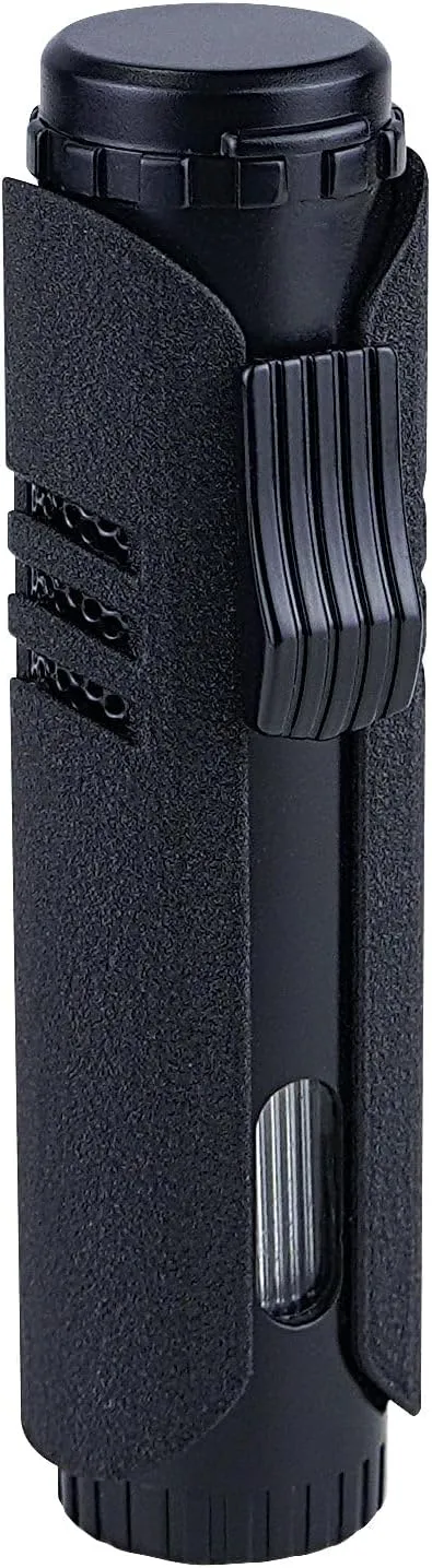 Vector Maxtech Single Flame Torch Lighter - Windproof, Refillable, Adjustable Flame, Black Crackle
