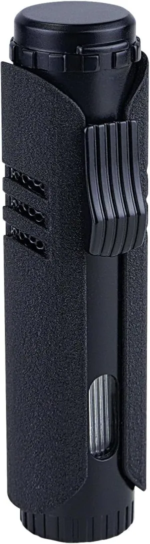 Vector Maxtech Single Flame Torch Lighter - Windproof, Refillable, Adjustable Flame, Black Crackle