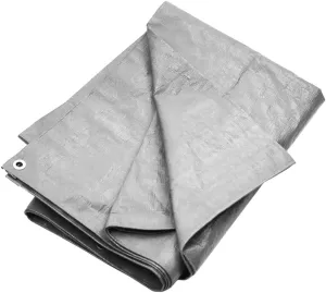 vidaXL Tarpaulin 180 g/m² - Versatile Water-Resistant Cover 3x3m in Grey HDPE Material - Perfect for Outdoor Furniture, Camping & Work Areas Coverage
