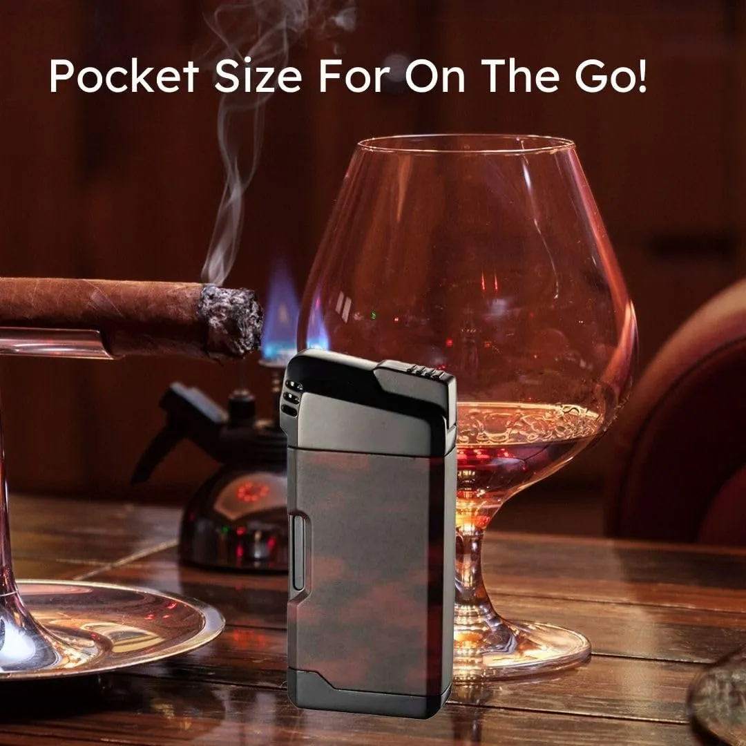 Visol Epirus Soft Flame Refillable Gas Lighter, Built-in Pipe Tools, Windproof Adjustable Flame Lighter (Shipped Without Butane)